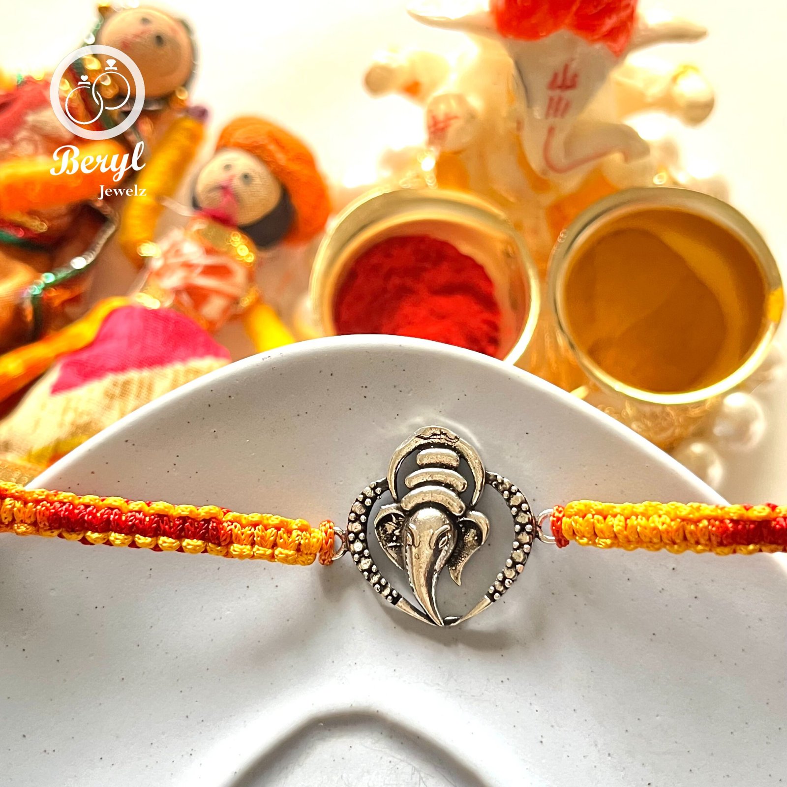 Silver Rakhi Ganpati