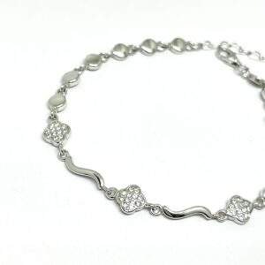 Beryl Jewelz Silver Clover Sparkle Bracelet