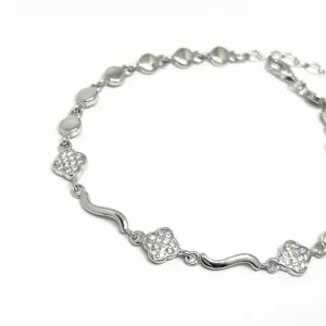 Beryl Jewelz Silver Clover Sparkle Bracelet