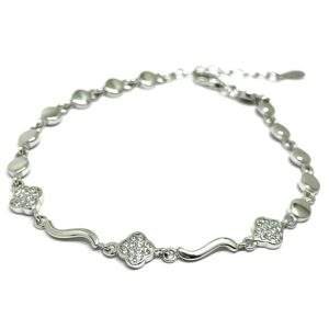 Beryl Jewelz Silver Clover Sparkle Bracelet