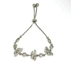 Beryl Jewelz Charming Silver Butterfly Adjustable Bracelet
