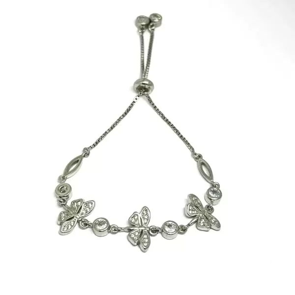 Beryl Jewelz Charming Silver Butterfly Adjustable Bracelet