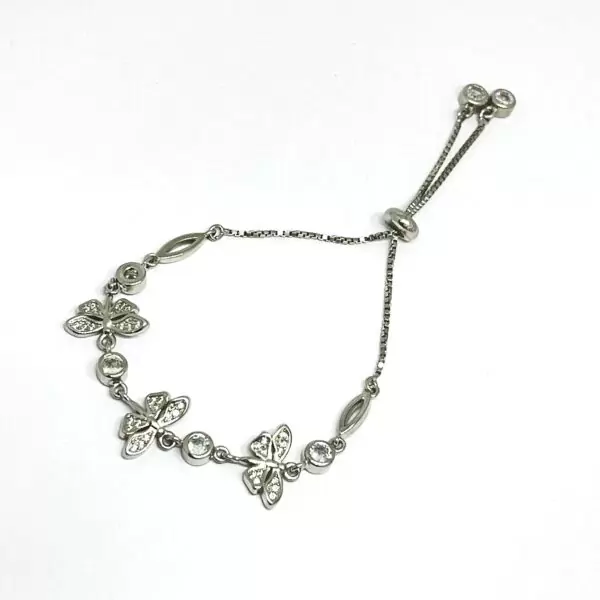 Beryl Jewelz Charming Silver Butterfly Adjustable Bracelet