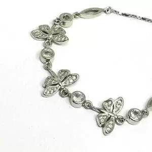 Beryl Jewelz Charming Silver Butterfly Adjustable Bracelet